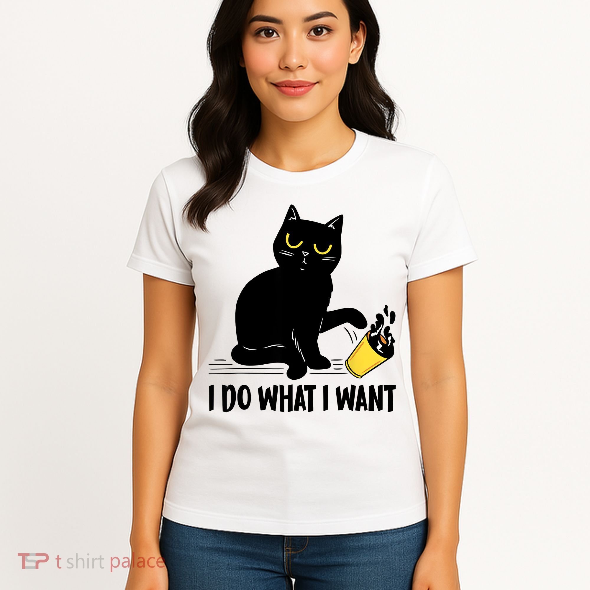 Funny Black Cat I Do What I Want Cat Lover Gifts Women's T-Shirt