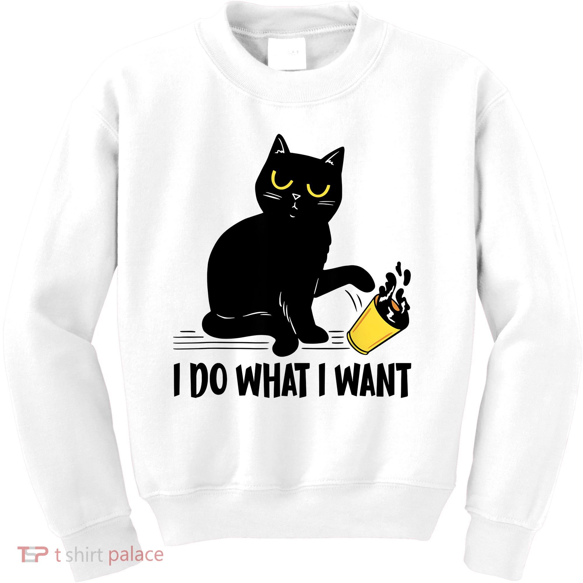 Funny Black Cat I Do What I Want Cat Lover Gifts Kids Sweatshirt