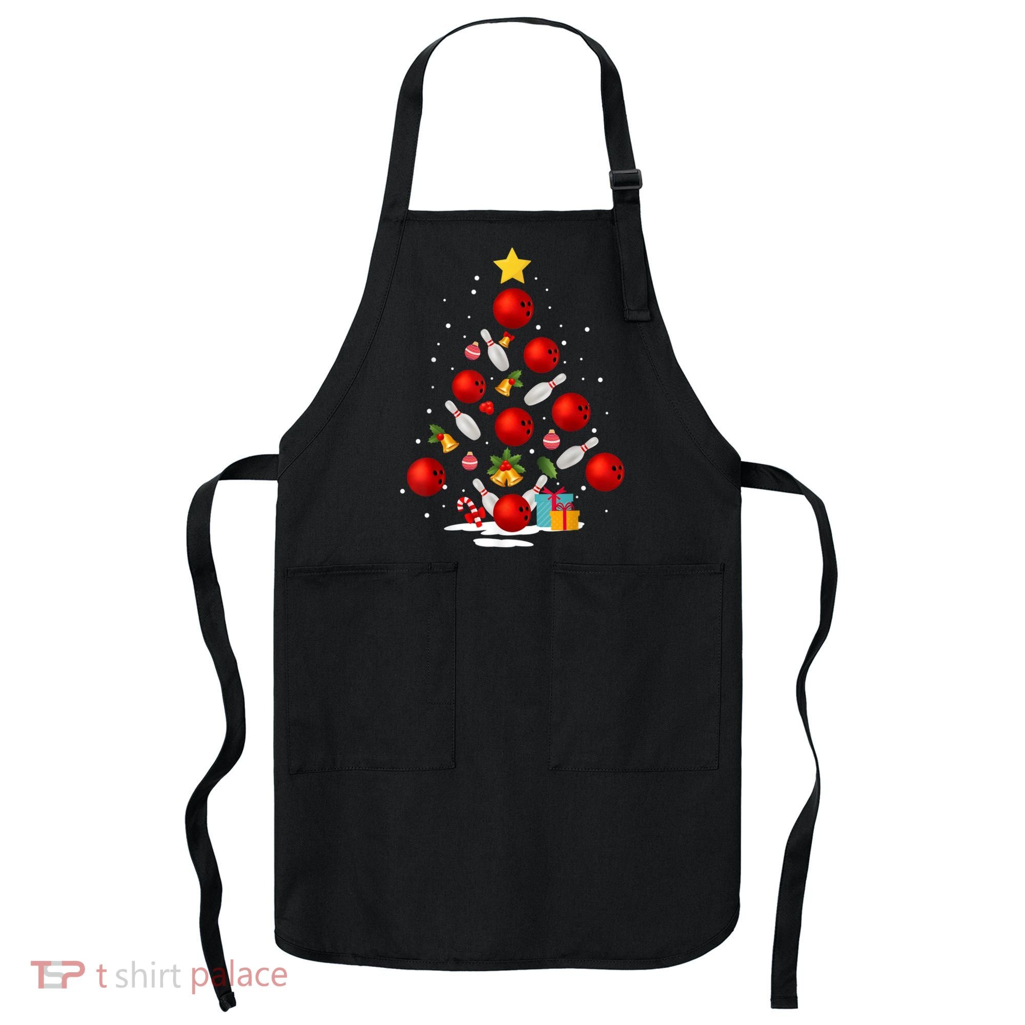 Funny Bowling Christmas Tree Lights Xmas Gifts Apron