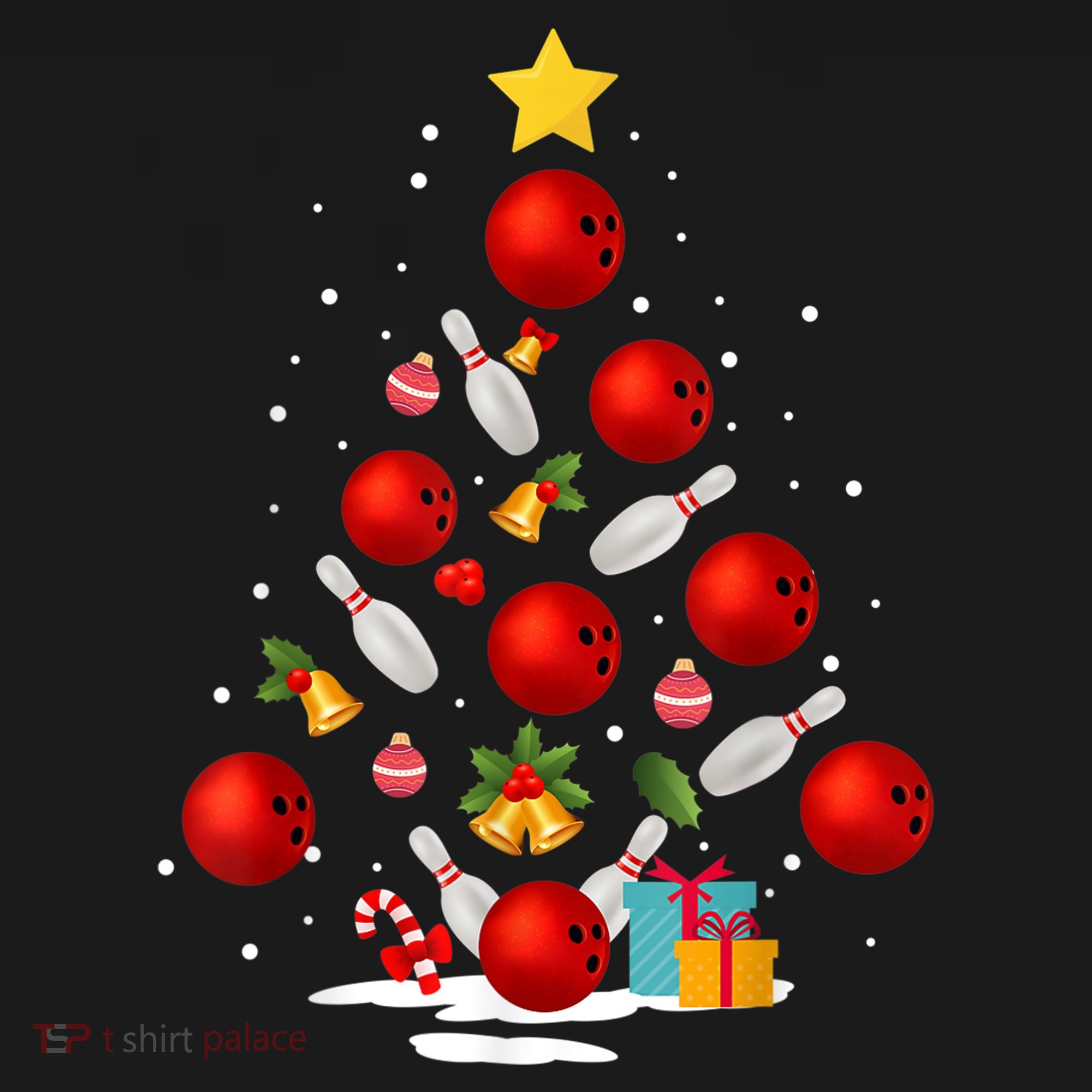 Funny Bowling Christmas Tree Lights Xmas Gifts Apron