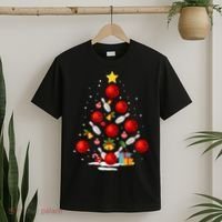 Funny Bowling Christmas Tree Lights Xmas Gifts T-Shirt thumb 2
