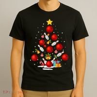 Funny Bowling Christmas Tree Lights Xmas Gifts T-Shirt thumb 3