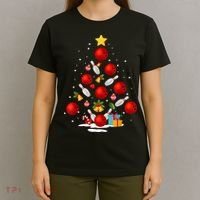 Funny Bowling Christmas Tree Lights Xmas Gifts T-Shirt thumb 4