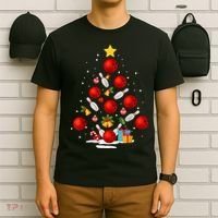 Funny Bowling Christmas Tree Lights Xmas Gifts T-Shirt thumb 6