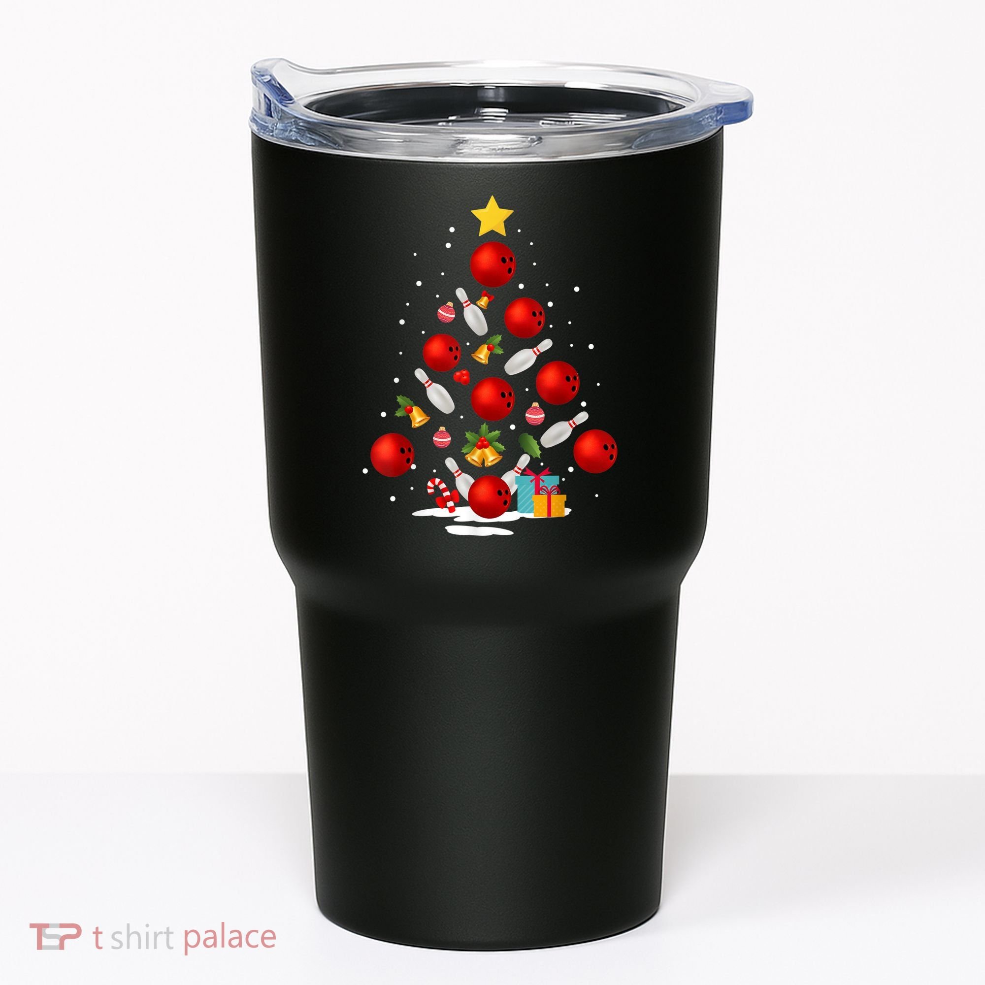 Funny Bowling Christmas Tree Lights Xmas Gifts Tumbler