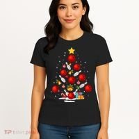 Funny Bowling Christmas Tree Lights Xmas Gifts Women's T-Shirt thumb 4