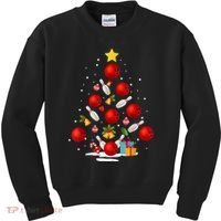Funny Bowling Christmas Tree Lights Xmas Gifts Kids Sweatshirt thumb 0
