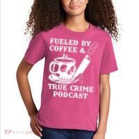 Fueled By Coffee And True Crime Podcast Kids T-Shirt thumb 2