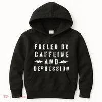 Fueled By Caffeine And Depression Kids Hoodie thumb 0