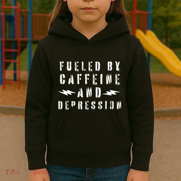 Fueled By Caffeine And Depression Kids Hoodie