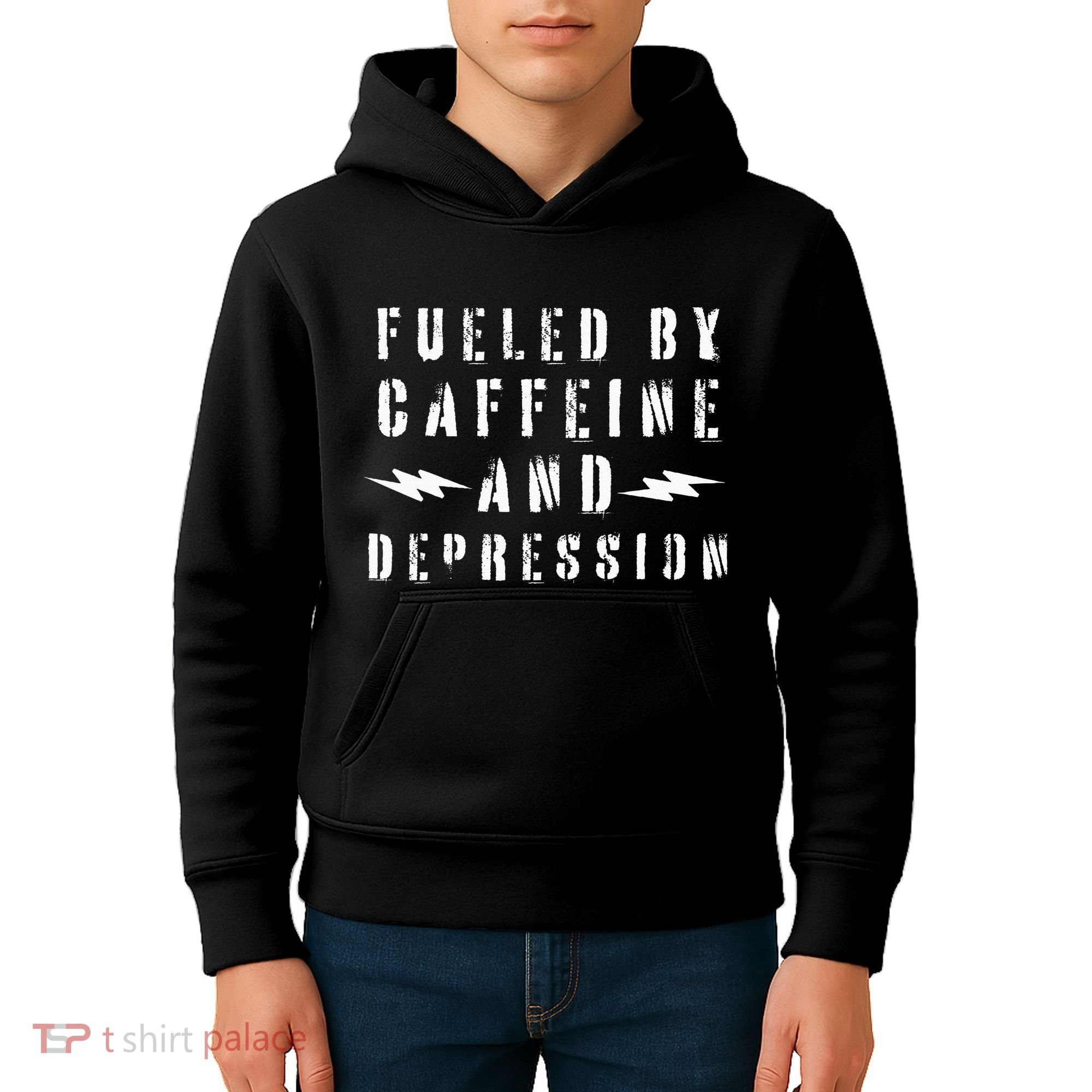 Fueled By Caffeine And Depression Kids Hoodie