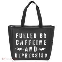 Fueled By Caffeine And Depression Tote Bag thumb 0