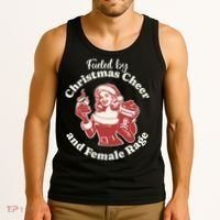 Fueled By Christmas Cheer And Female Rage Patriarchy Tank Top thumb 3