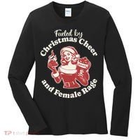 Fueled By Christmas Cheer And Female Rage Patriarchy Women's Long Sleeve Shirt thumb 0