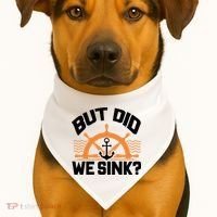 Funny Boat Captain Gift For Boater Men Women Cool Boating USA-Made Doggie Bandana thumb 1