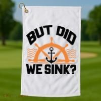 Funny Boat Captain Gift For Boater Men Women Cool Boating Golf Towel thumb 1