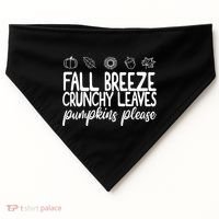 Fall Breeze Crunchy Leaves Pumpkins Please USA-Made Doggie Bandana thumb 0