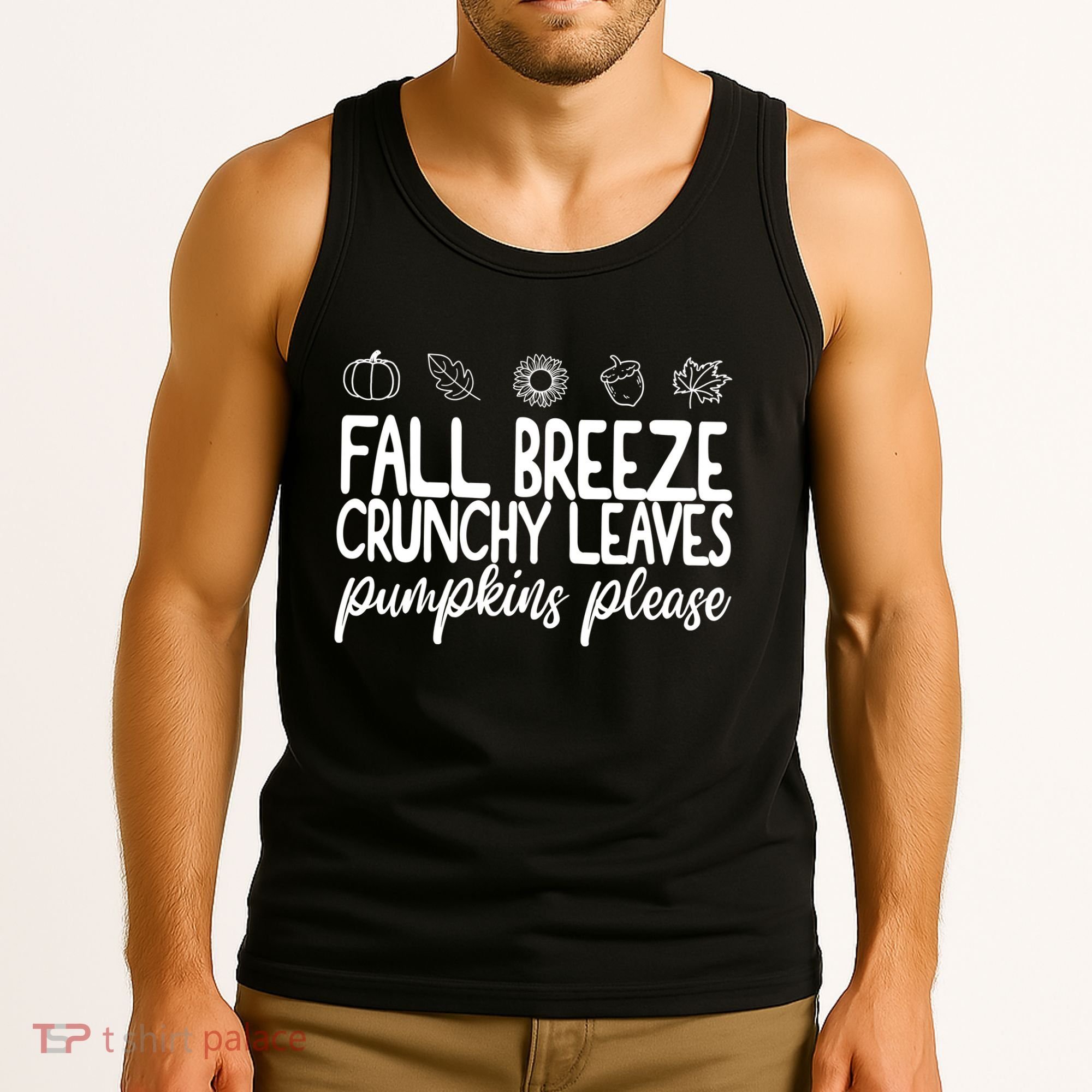 Fall Breeze Crunchy Leaves Pumpkins Please Tank Top
