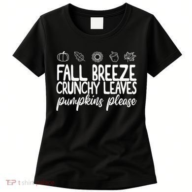 Fall Breeze Crunchy Leaves Pumpkins Please Women's T-Shirt