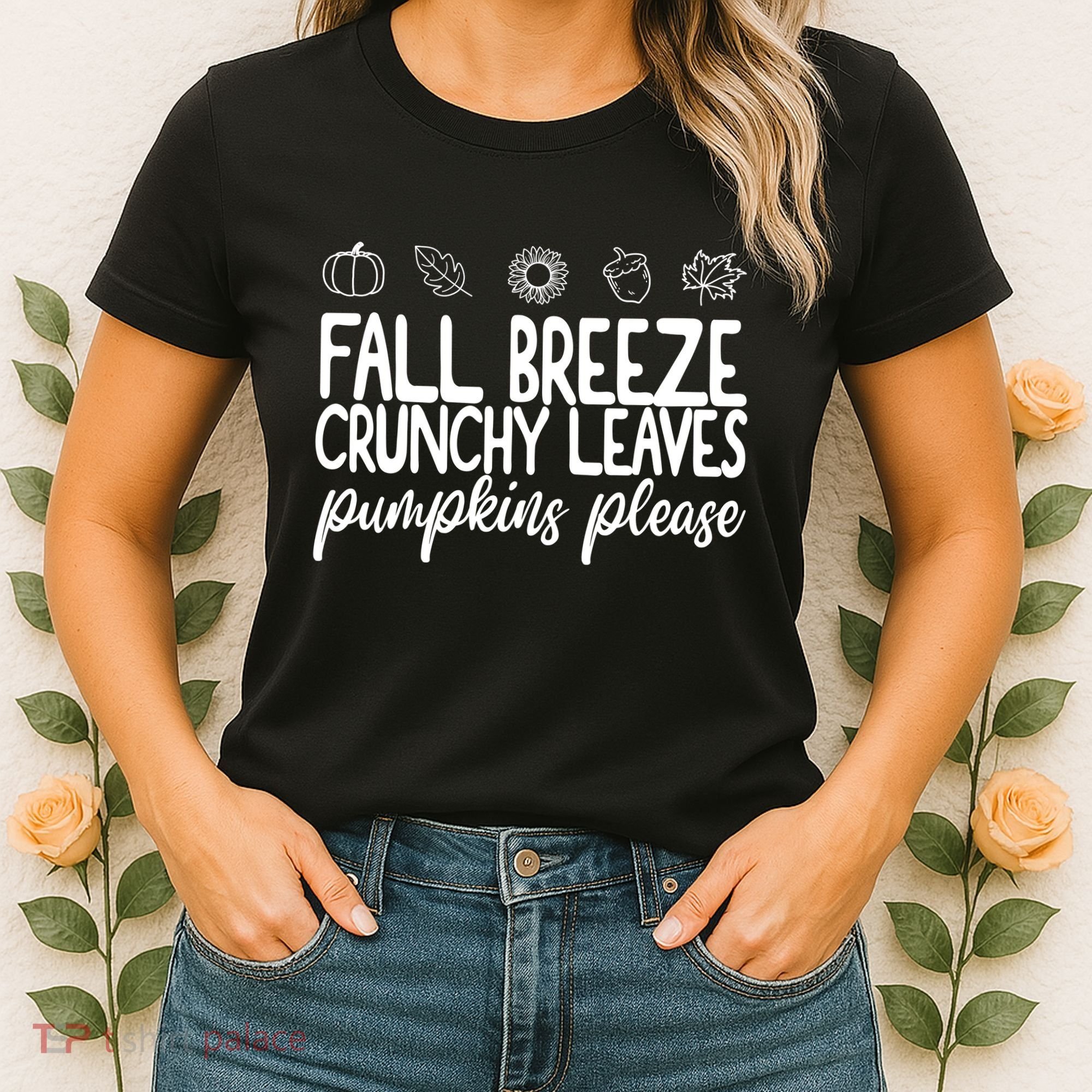 Fall Breeze Crunchy Leaves Pumpkins Please Women's T-Shirt
