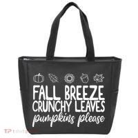 Fall Breeze Crunchy Leaves Pumpkins Please Tote Bag thumb 0