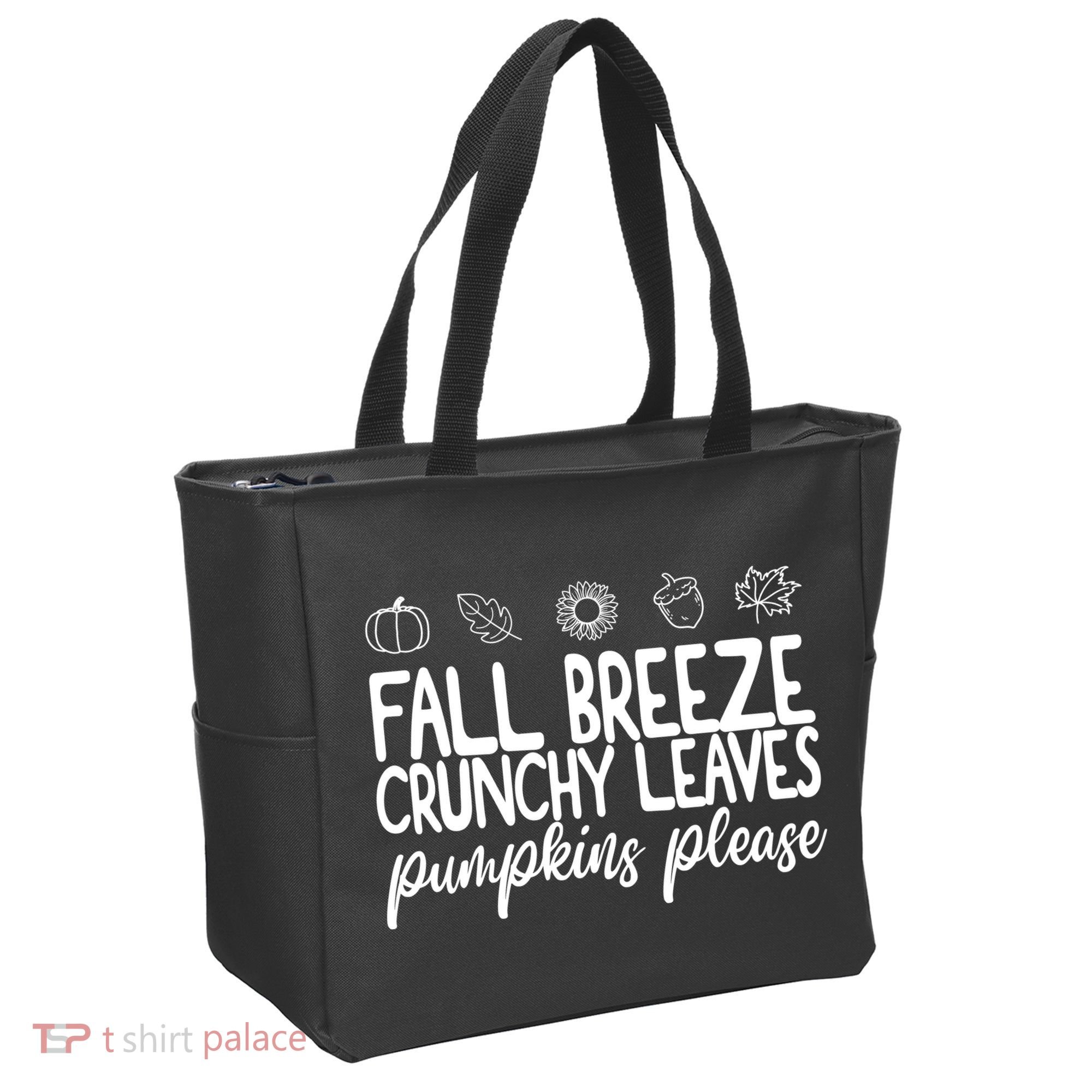 Fall Breeze Crunchy Leaves Pumpkins Please Tote Bag