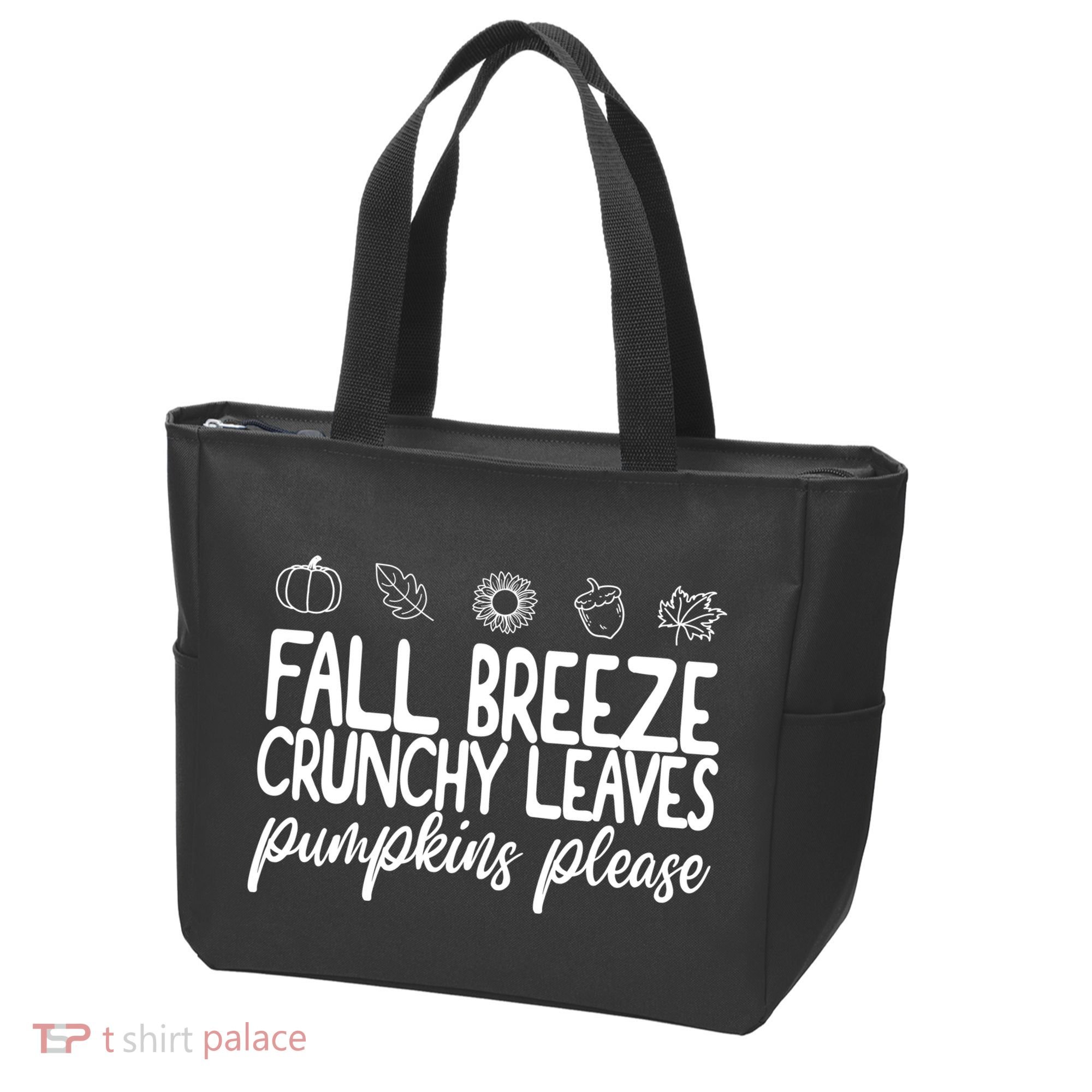 Fall Breeze Crunchy Leaves Pumpkins Please Tote Bag