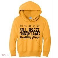 Fall Breeze Crunchy Leaves Pumpkins Please Kids Hoodie thumb 0