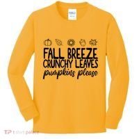 Fall Breeze Crunchy Leaves Pumpkins Please Kids Long Sleeve Shirt thumb 0