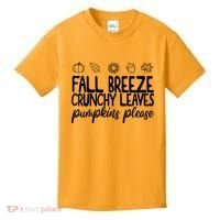 Fall Breeze Crunchy Leaves Pumpkins Please Kids T-Shirt thumb 0