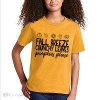 Fall Breeze Crunchy Leaves Pumpkins Please Kids T-Shirt thumb 2