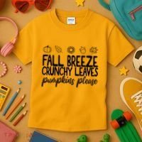 Fall Breeze Crunchy Leaves Pumpkins Please Kids T-Shirt thumb 3