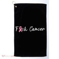 Fuck Breast Cancer | Pink Ribbon Golf Towel thumb 0