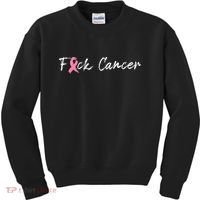 Fuck Breast Cancer | Pink Ribbon Kids Sweatshirt thumb 0