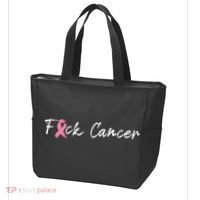 Fuck Breast Cancer | Pink Ribbon Tote Bag thumb 3
