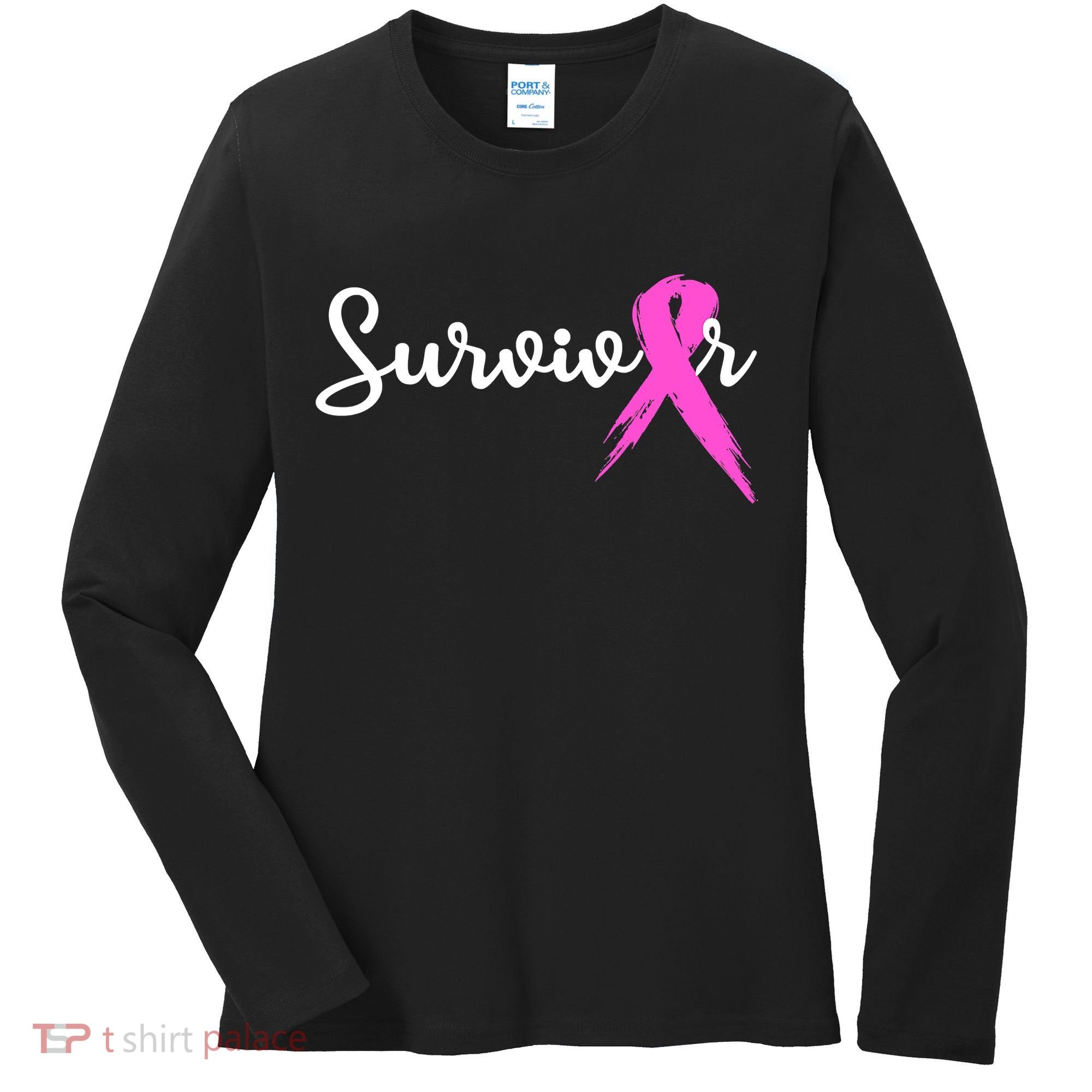 Funny Breast Cancer Awareness Pink Ribbon Survivor Women's Long Sleeve Shirt