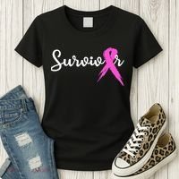 Funny Breast Cancer Awareness Pink Ribbon Survivor Women's T-Shirt thumb 3
