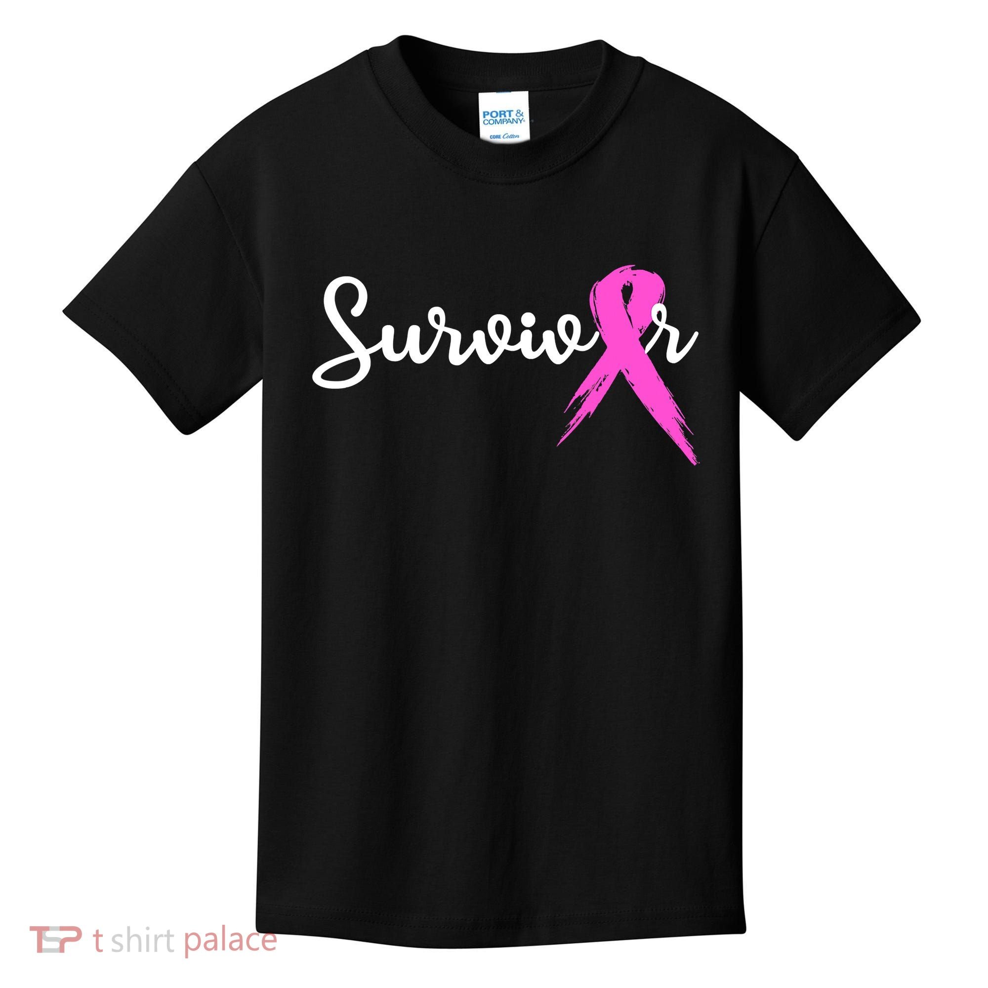 Funny Breast Cancer Awareness Pink Ribbon Survivor Kids T-Shirt