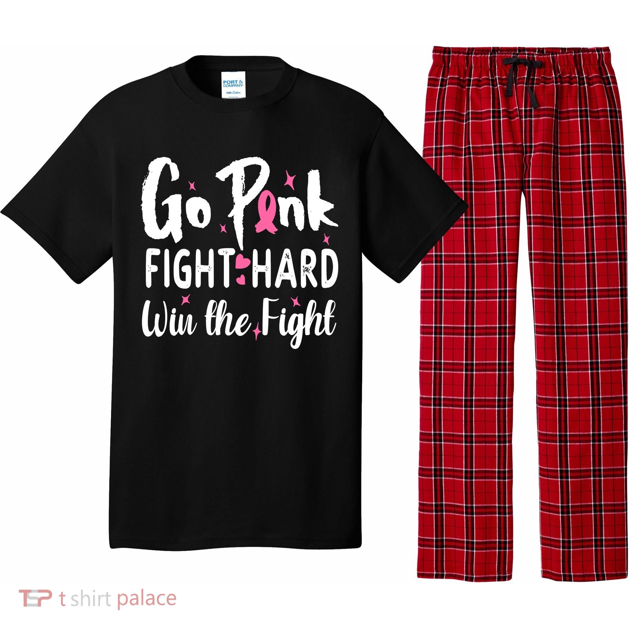 Funny Breast Cancer Awareness Pink Ribbon Pajama Set