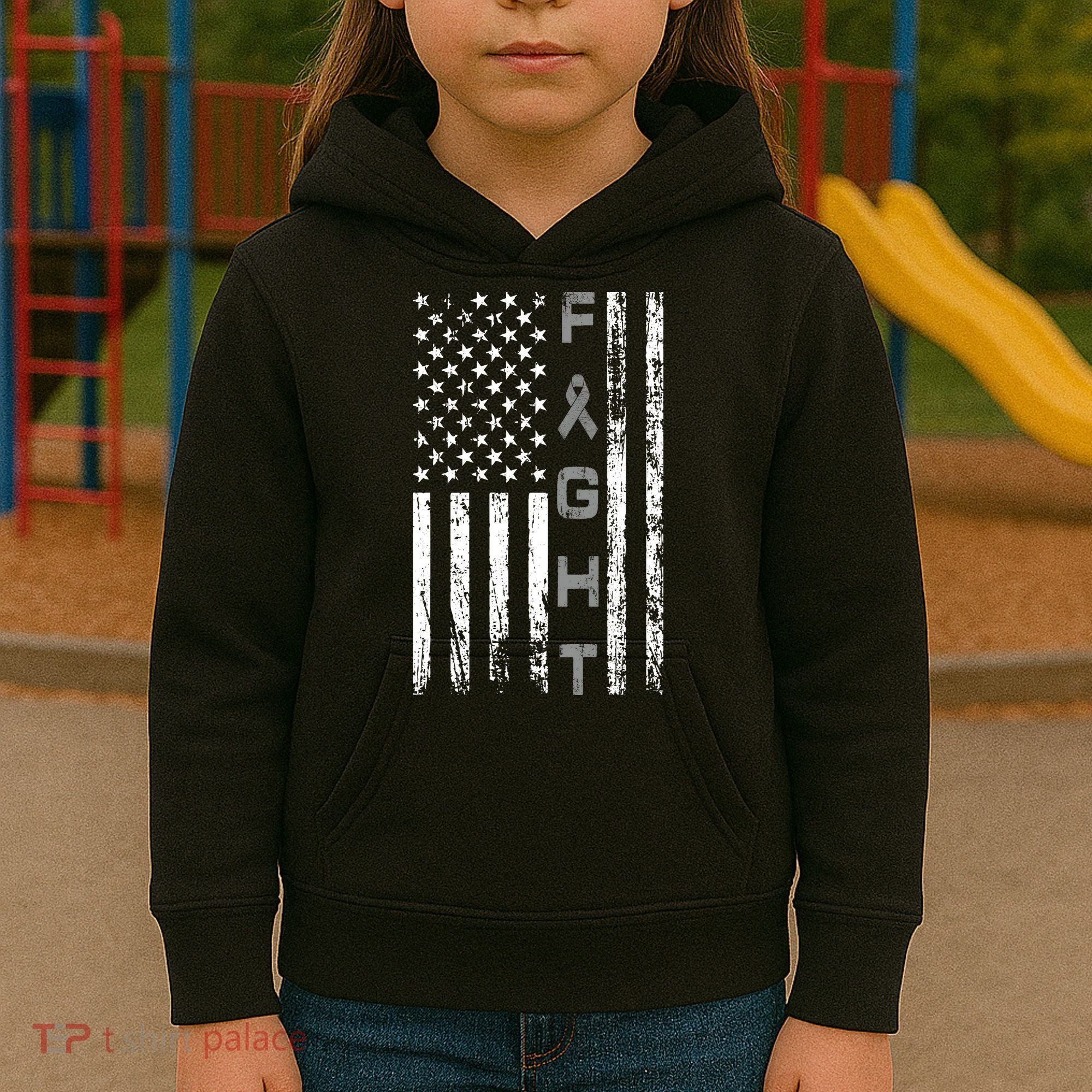 Fight Brain Cancer Awareness Kids Hoodie