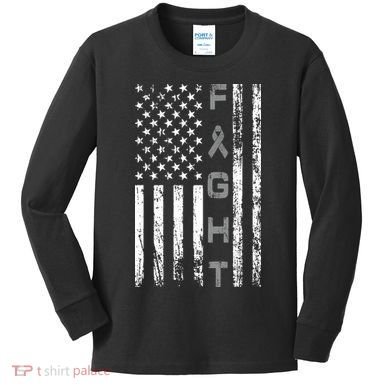 Fight Brain Cancer Awareness Kids Long Sleeve Shirt