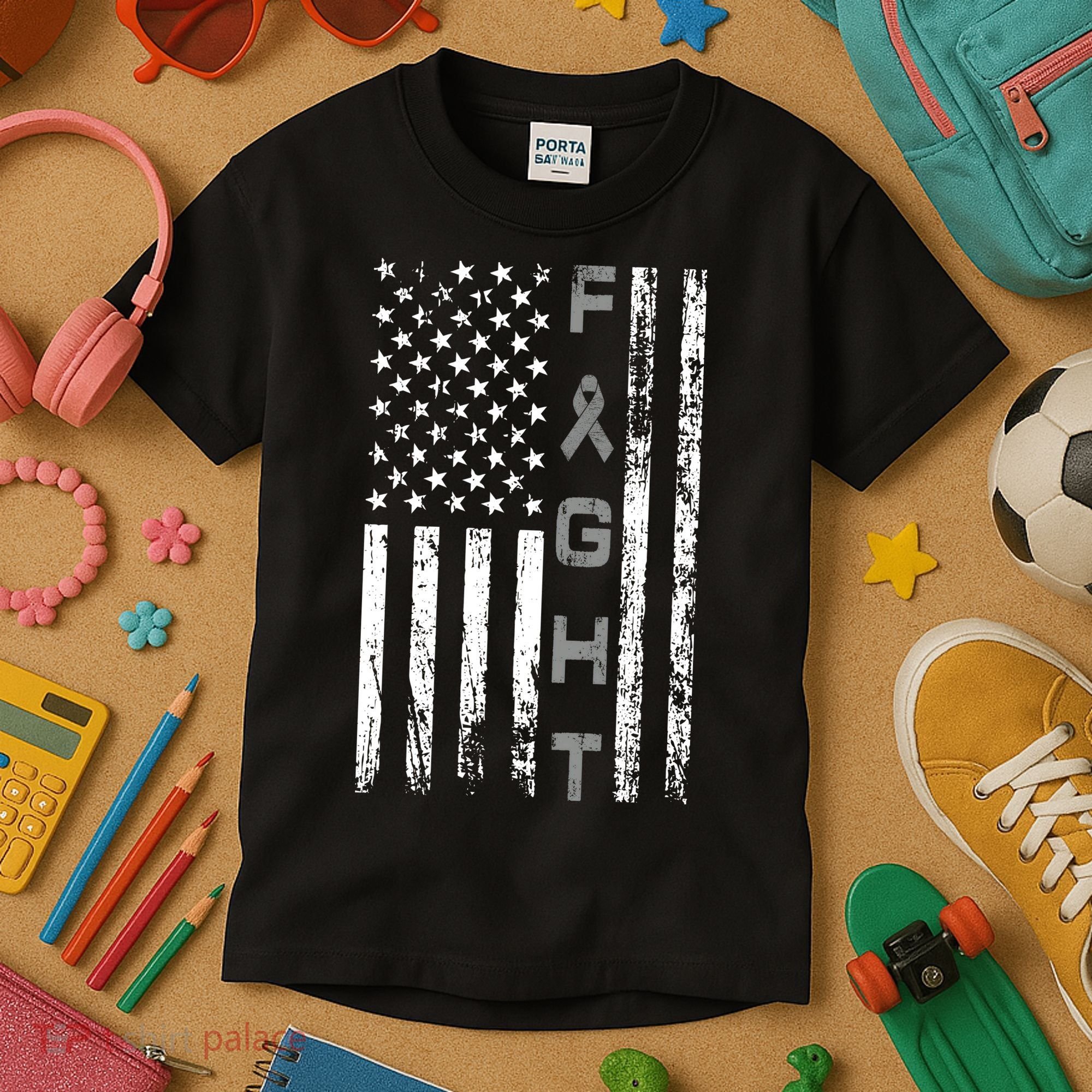 Fight Brain Cancer Awareness Kids T-Shirt