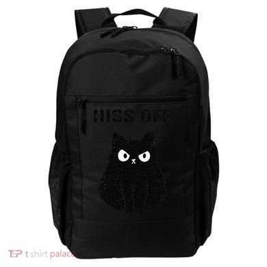 Funny Black Cat Hiss Off Meow Cat Backpack