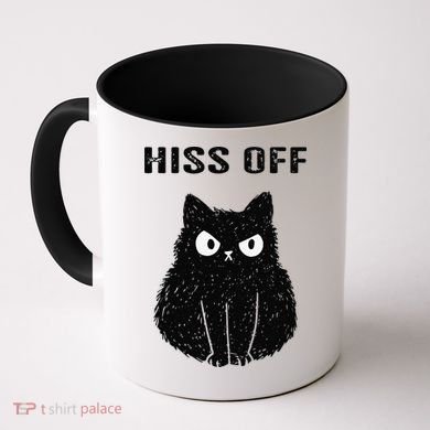 Funny Black Cat Hiss Off Meow Cat Coffee Mug