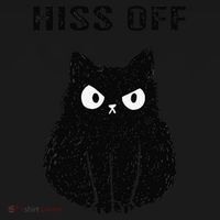 Funny Black Cat Hiss Off Meow Cat Coaster thumb 2