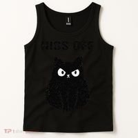 Funny Black Cat Hiss Off Meow Cat Tank Top thumb 2