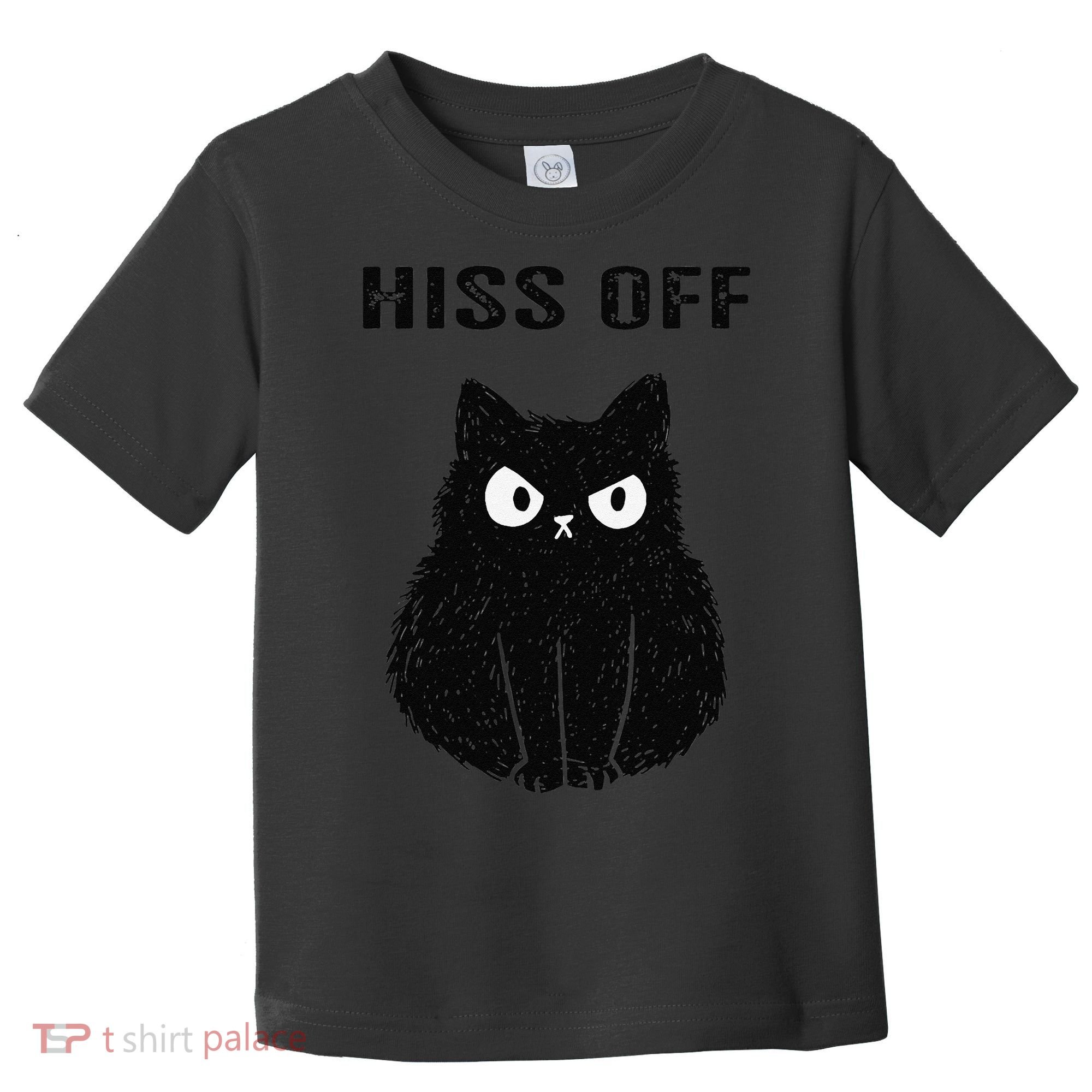 Funny Black Cat Hiss Off Meow Cat Toddler T-Shirt
