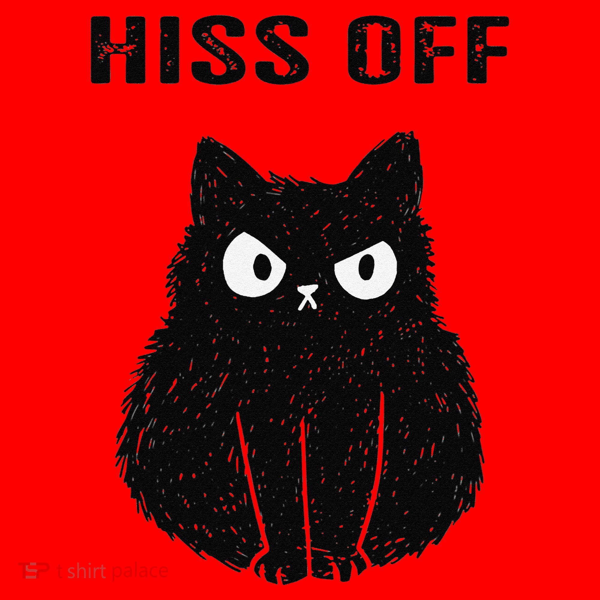 Funny Black Cat Hiss Off Meow Cat Santa Hat