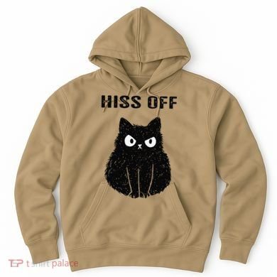 Funny Black Cat Hiss Off Meow Cat Hoodie