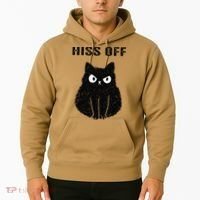 Funny Black Cat Hiss Off Meow Cat Hoodie thumb 2